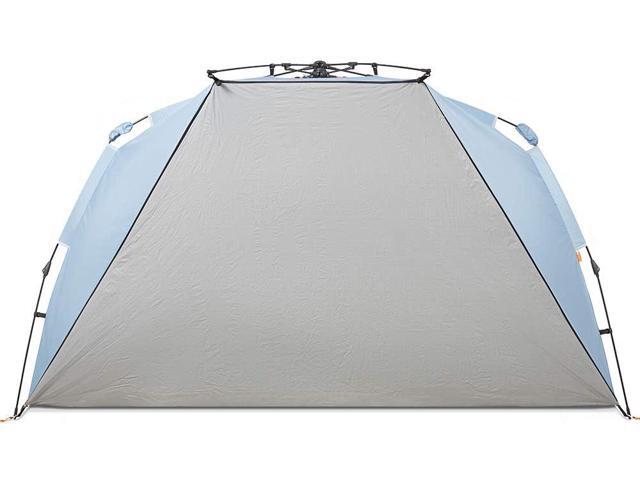 Easthills Outdoors Instant Shader Dark Shelter XL Beach Tent 99' Wide for 4-6 Person Sun Shelter UPF 50+ with Extended Zippered Porch Sky Blue