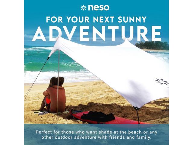 Neso Gigante - Portable Beach Tent - Ideal to Enjoy with Family and Friends - UPF 50+, Water-Resistant, and Lightweight - White, 11' x 11'