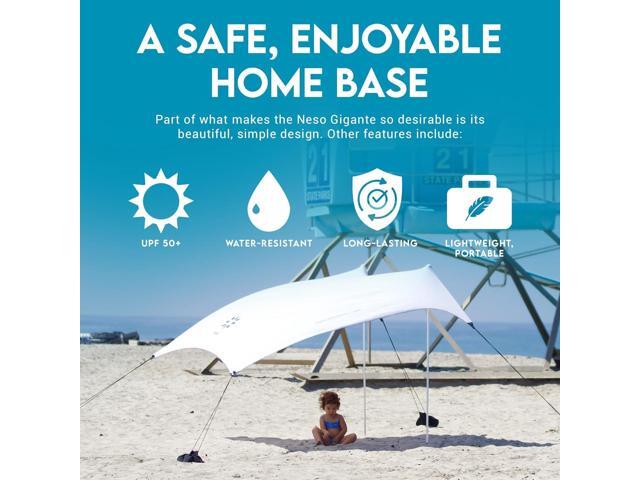 Neso Gigante - Portable Beach Tent - Ideal to Enjoy with Family and Friends - UPF 50+, Water-Resistant, and Lightweight - White, 11' x 11'