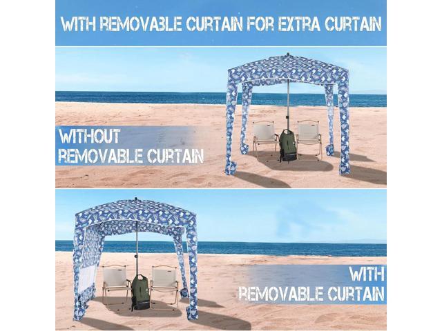 UPWELL Beach Tent Easy Set Up Canopy Sun Shelter Cool Cabana Shade with UPF 50+UV Protection Portable Beach Umbrella Outdoor Sunwall with Sand...
