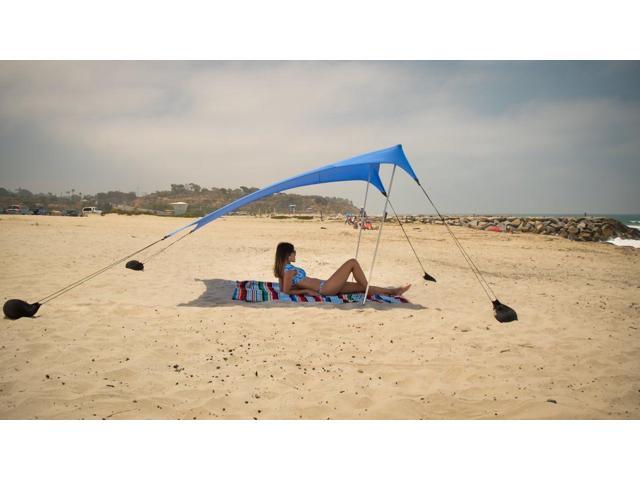 Neso Tents Beach Tent with Sand Anchor, Portable Canopy SunShade - 7' x 7' - Patented Reinforced Corners(Periwinkle Blue)