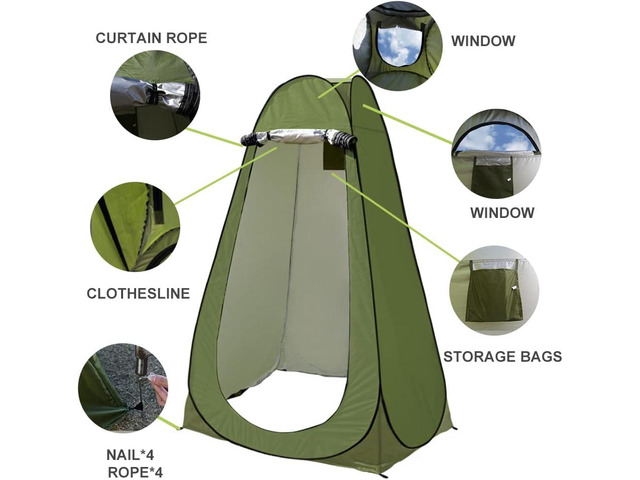 Pop up Privacy Tent Portable Camping Tent Outdoor Toilet Shower Tent Changing Dressing Room Fashion Privacy Shelter for Picnic Waterproof Bathroom