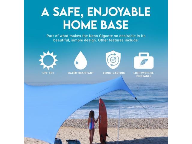 Neso Gigante - Portable Beach Tent - Ideal to Enjoy with Family and Friends - UPF 50+, Water-Resistant, and Lightweight - Periwinkle Blue, 11' x 11'