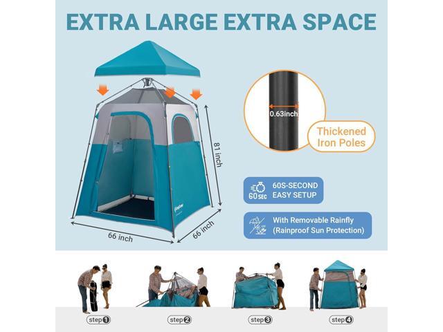 KingCamp Outdoor Shower Tents for Camping, Portable Instant Pop Up Privacy Tent, 4 Room Bathroom Tent, Water Resistant, Windproof Changing Tent,...