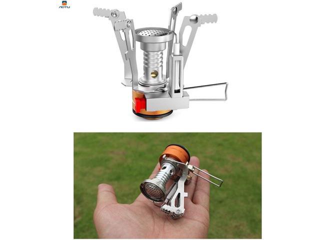 Portable Camping Stoves Backpacking Stove with Piezo Ignition Stable Support Wind-Resistance Camp Stove for Outdoor Camping Hiking Cooking