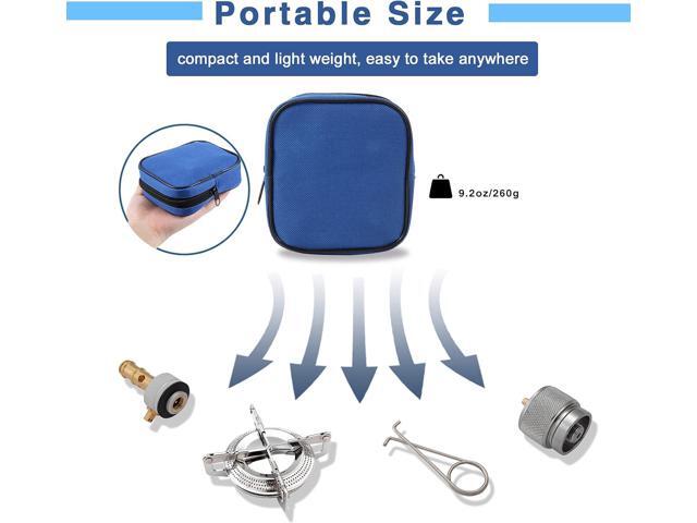 Caudblor Portable Camping Stove Burner, Small Backpacking Stoves with Butane Adapter, Lightweight Hiking Stove with Carrying Case, Little Propane...
