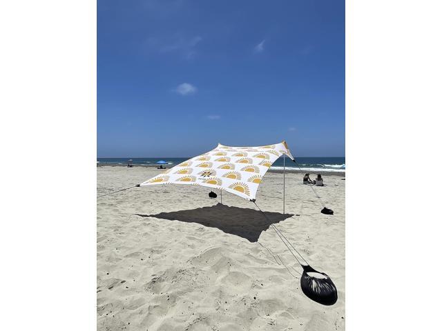 Neso Tents Beach Tent with Sand Anchor, Portable Canopy SunShade - 7' x 7' - Patented Reinforced Corners (Sunshine)