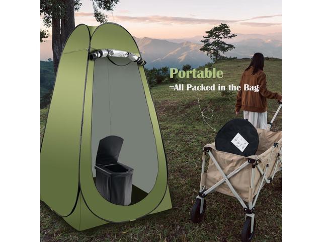 Portable Camping Toilet Kit for Adults, Pop up Privacy Tent, X Large Folding Toilet Potty with Camping Tent, Outdoor Instant Shower Tent Camp...
