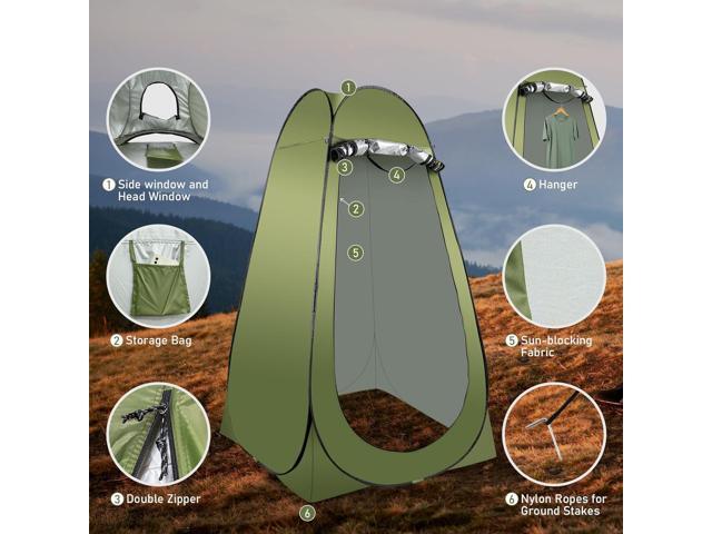Portable Camping Toilet Kit for Adults, Pop up Privacy Tent, X Large Folding Toilet Potty with Camping Tent, Outdoor Instant Shower Tent Camp...