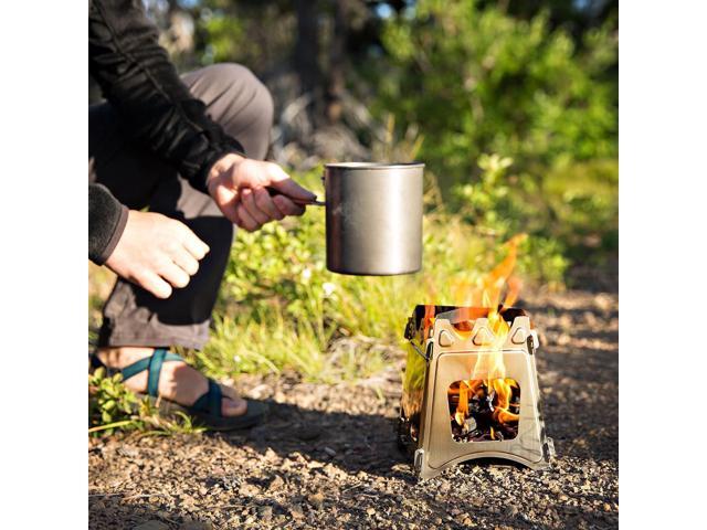 WoodFlame Ultra Lightweight Portable Wood Burning Camping Stove, Backpacking Stove, Stainless Steel with Nylon Carry Case - Perfect for Survival...
