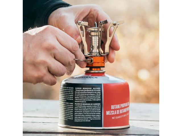 MalloMe Backpacking Stove - Portable Camping Stove - Small Backpack Camp Single Burner for Propane Butane Isobutane Fuel Canister - Mini Pocket...