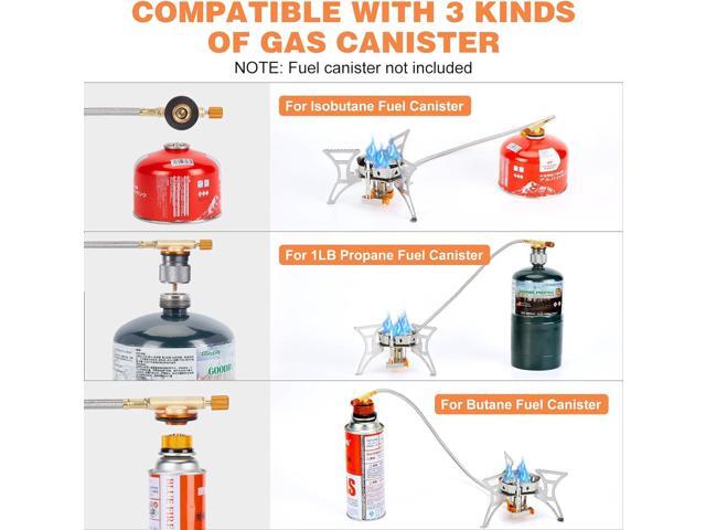 WADEO 5800W Windproof Camping Stove, Camping Gas Stove with Piezo Ignition and Two Fuel Canister Adapter, Backpacking Stove, Portable Stove for...