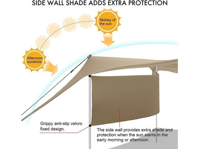 Beach Sunshade with Side Wall Shade Windproof Design,Sun Shelter UPF50+ Portable Family Canopy Tent Anchors 10x10 FT 4 Poles Pop Up Outdoor Shelter...