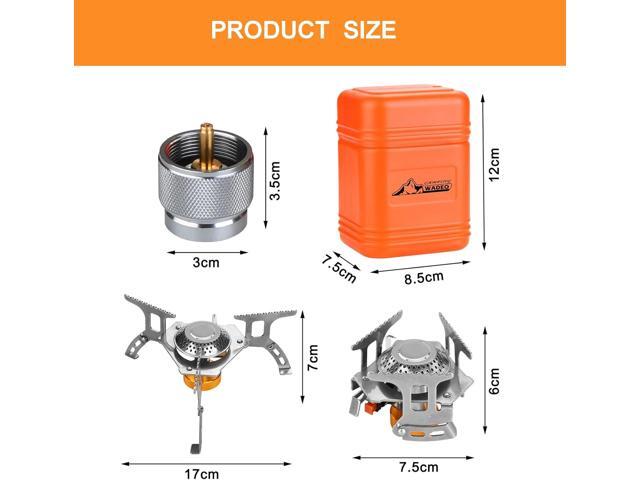 WADEO Camping Gas Stove, 3700W Portable Backpacking Stove with Piezo Ignition, Portable Burner, Camping Stove Adapter and Carrying Case for Outdoor...
