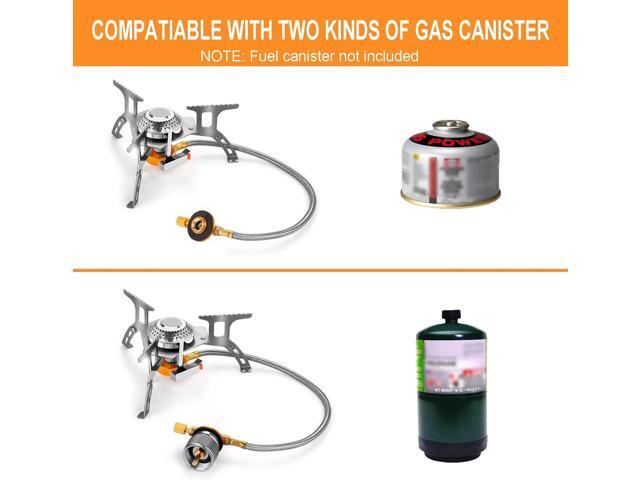 WADEO Camping Gas Stove, 3700W Portable Backpacking Stove with Piezo Ignition, Portable Burner, Camping Stove Adapter and Carrying Case for Outdoor...