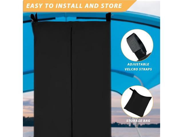 Privacy Tent for Boats, Heavy-Duty Hanging Changing Room for Pontoon Boats, Privacy Curtains for Pontoon Boats, Attaches to Bimini Top Poles (Black)