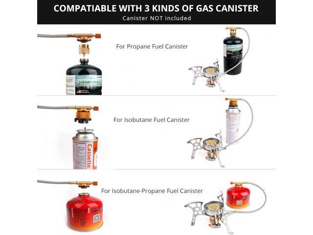 Camping Stove with Fuel Canister Adapter Portable Collapsible Gas Stove with Piezo Ignition-3900W-Lightweight-Windproof-Butane Adapter Camping and...