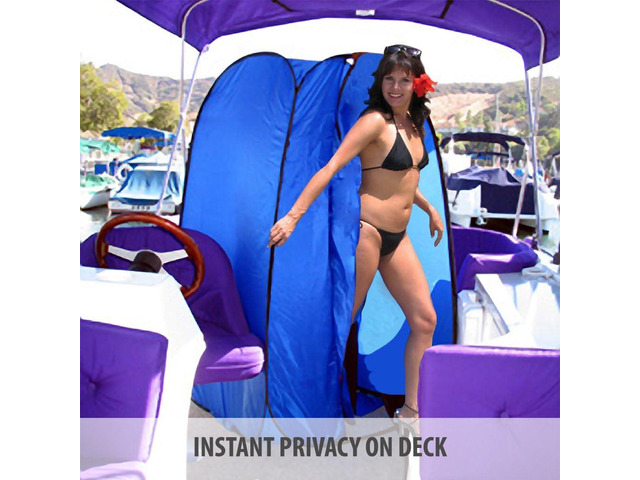 Pop-Up Room in a Bag Instant Portable Changing, Shower and Bathroom with Dura-light Steel Frame and Weather-Resistant material for for Pontoon /...