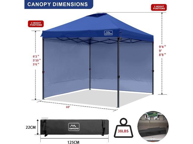 KAMPKEEPER Canopy Tent,10x10 Canopy Tent with sidewalls,Pop Up Canopy Tent for Commercial Garden Wedding Camping Party with 2 Sidewalls & 4 Weight...