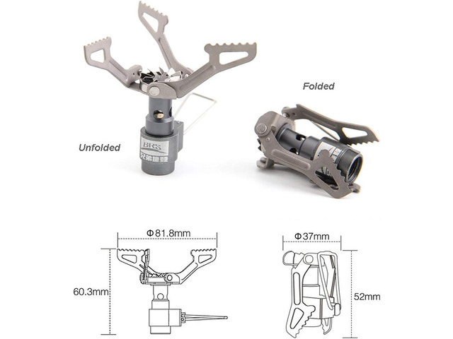 BRS Stove BRS 3000T Stove Titanium Ultralight Backpacking Stove Portable Propane Camping Stove Gas Burner Camp Stove only 26g with Extra O Ring...