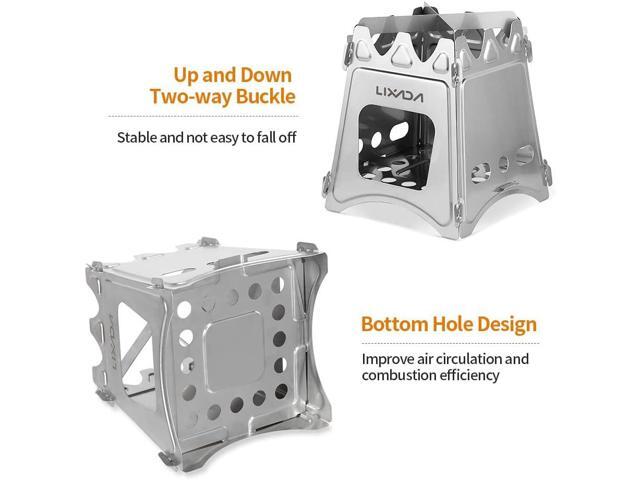 Lixada Camping Wood Stove Folding Lightweight Stainless Steel Wood Burning Stoves Portable Backpacking Stove for Outdoor Camping Hiking Backpacking...
