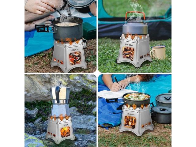 Lixada Camping Wood Stove Folding Lightweight Stainless Steel Wood Burning Stoves Portable Backpacking Stove for Outdoor Camping Hiking Backpacking...
