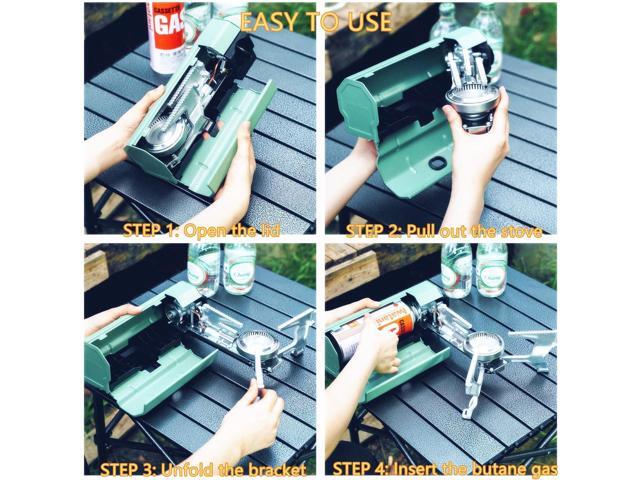 ONLYFIRE Foldable Camping Butane Stove, Portable Camping Stove Outdoor Gas Stove with Storage Bag suitable for Picnic, Backpacking Hiking,...