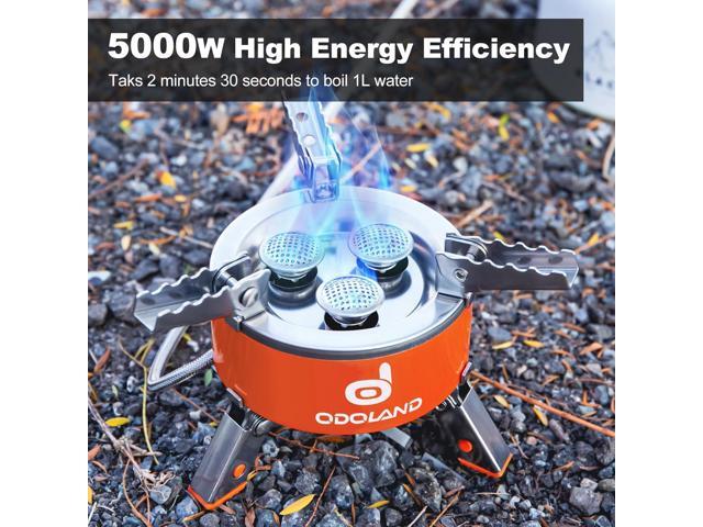 Odoland 5000W Portable Camping Stove Lightweight Camp Stove Collapsible Backpacking Stove with EVA Box for Outdoor Camping Cooking Hiking and Picnic