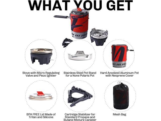 Fire Maple Polaris Cooking System Portable Camping Backpacking Stove with Micro Regulated Valve Electric Jet Burner Pot Set Ideal Camp Water...
