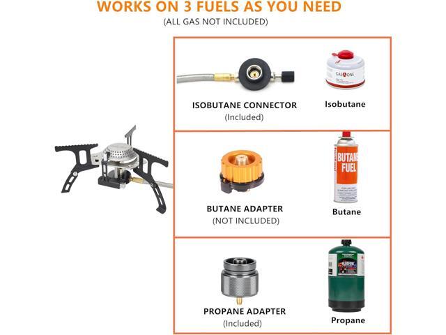 ONLYFIRE Portable Camping Gas Stove, Small Camping Stove with Piezo Ignition, 1LB Propane Tank Adapter, Mini Camp Stove with Carry Bag for Outdoor...