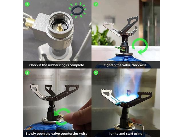 BRS -3000T Backpacking Stove Camping Portable Propane Butane Stove Mini Stove for Outdoor Travel Mountaineering Cooking (2pcs)