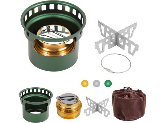 2 In 1 Mini Alcohol Stove For Camping, Portable Alcohol Burner With Stainless Steel Cross Stand, Storage Bag, Lightweight Tiny Brass Stove For...