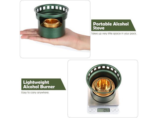 2 In 1 Mini Alcohol Stove For Camping, Portable Alcohol Burner With Stainless Steel Cross Stand, Storage Bag, Lightweight Tiny Brass Stove For...