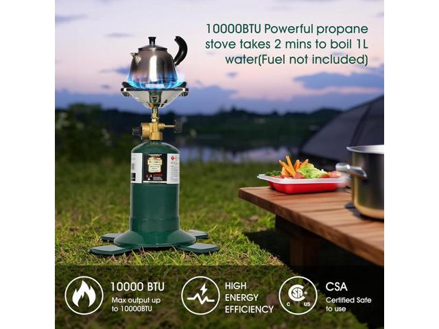 KOMAN Camping Propane Stove, Portable Backpacking Propane Stove,10000BTU Single Propane Burner for Outdoor Cooking,Fuel by 16 Oz Propane Cylinder...