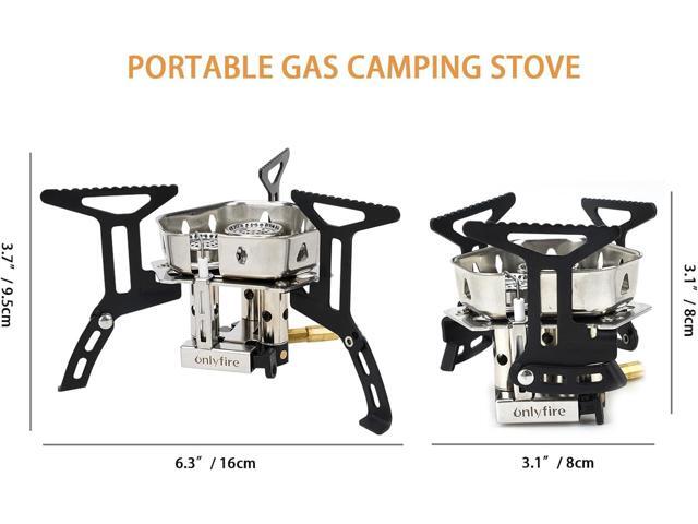 ONLYFIRE 3 Fuel Backpacking Stove with Propane & Butane Adapter, Portable Camping Gas Stove, Mini Camp Stove with Piezo Ignition & Carry Bag for...