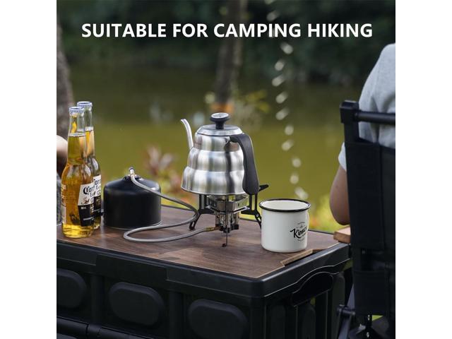 ONLYFIRE 3 Fuel Backpacking Stove with Propane & Butane Adapter, Portable Camping Gas Stove, Mini Camp Stove with Piezo Ignition & Carry Bag for...
