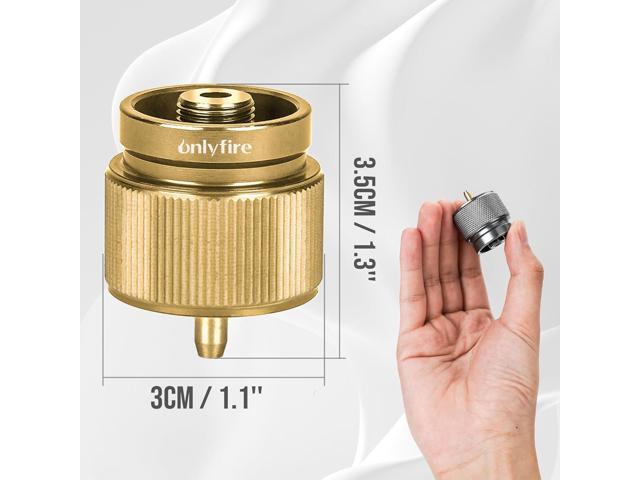 Onlyfire Camping Stove Adapter 2-Pack, Camping Backpacking Stove Convert Connector 1LB Outdoor Propane Small Tank Input EN417 Lindal Valve Output,...