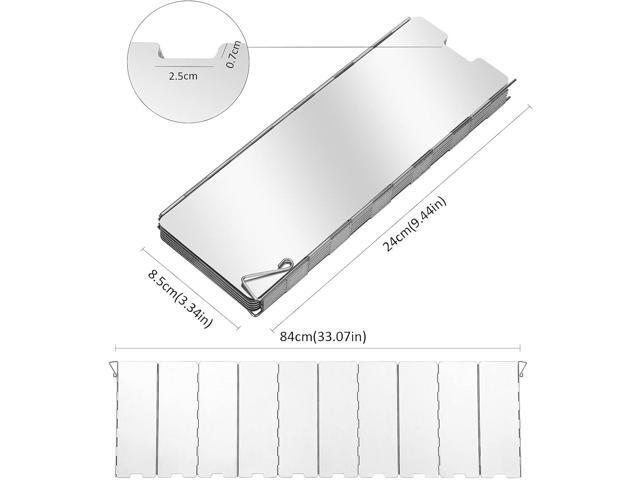 Uning Camp Stove Windscreen, 10 Plates Lightweight Folding Outdoor Picnic Cooker Stove Wind Screen Windshield for Camping Stove Backpacking Stove...