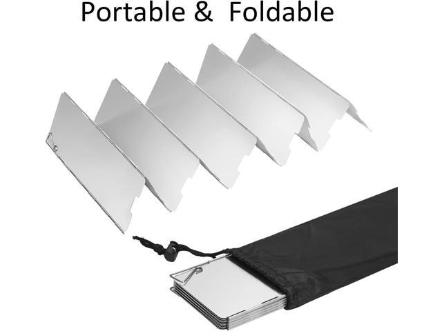 Uning Camp Stove Windscreen, 10 Plates Lightweight Folding Outdoor Picnic Cooker Stove Wind Screen Windshield for Camping Stove Backpacking Stove...