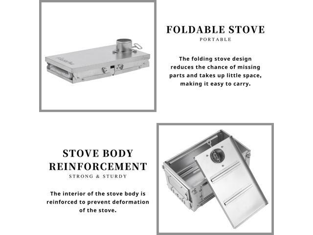 FIREHIKING Titanium Stove TOLA Portable Folding Tent Ta1 Stove 3.4lb for Camping Backpacking Hunting Cooking