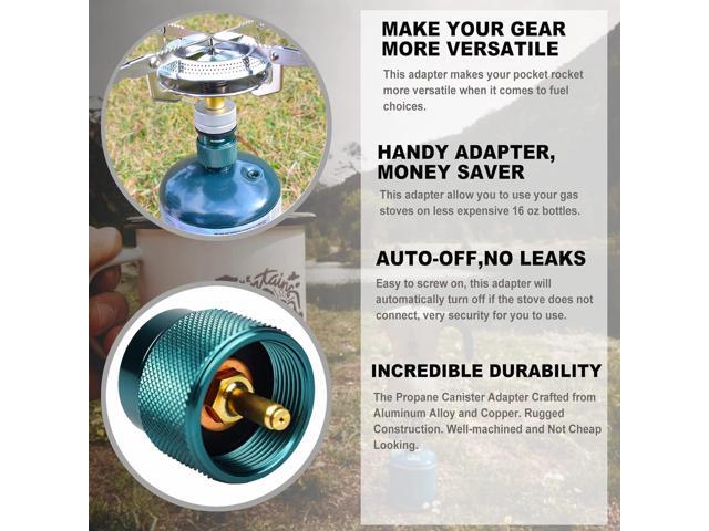 Propane to Butane Adapter Camping Stove Adapter Gas Converter 16 oz Propane Tank Input EN417 Valve Output Camp Fuel Refill Adapter for Outdoor...