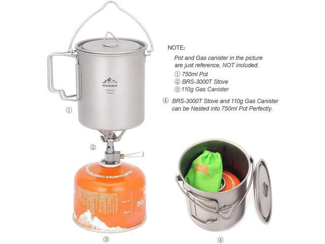 BRS 3000T Backpacking Stove Camping Stove Pocket Stove Portable Propane Stove Ultralight Mini Stove with 1 Extra Backup O-Ring