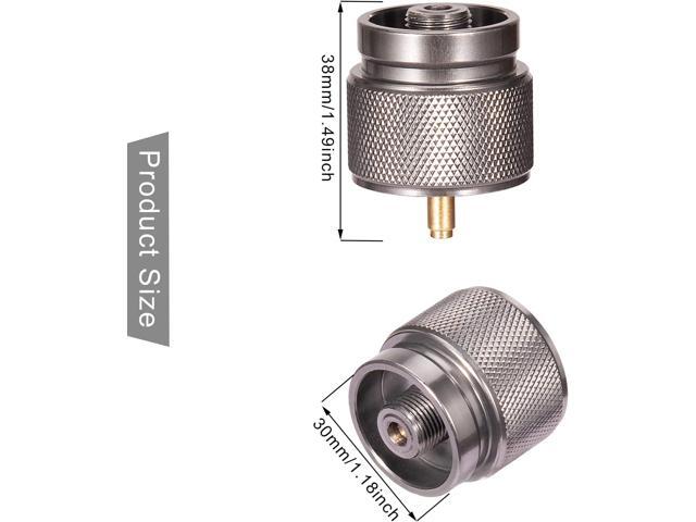 Camping Stove Adapter 1 Lb Propane Small Tank Input EN417 Lindal Valve Output Cylinder LPG Canister Adapter/Flat Canister to 1L MAPP Gas Tank...