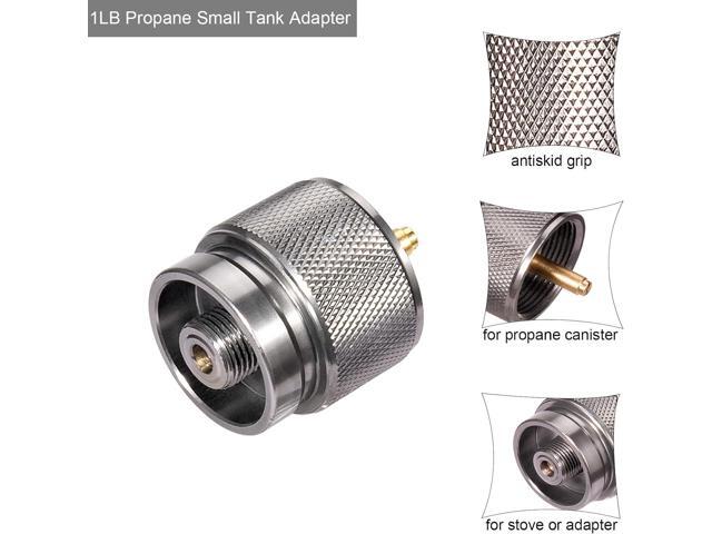 Camping Stove Adapter 1 Lb Propane Small Tank Input EN417 Lindal Valve Output Cylinder LPG Canister Adapter/Flat Canister to 1L MAPP Gas Tank...
