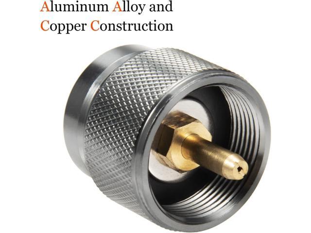 Camping Stove Adapter 1 Lb Propane Small Tank Input EN417 Lindal Valve Output Cylinder LPG Canister Adapter/Flat Canister to 1L MAPP Gas Tank...