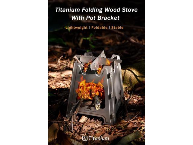 Boundless Voyage Outdoor Titanium Folding Wood Stove Camping Multi-Fuels Alcohol Stove Ultralight Backpacking Stove Fire irons