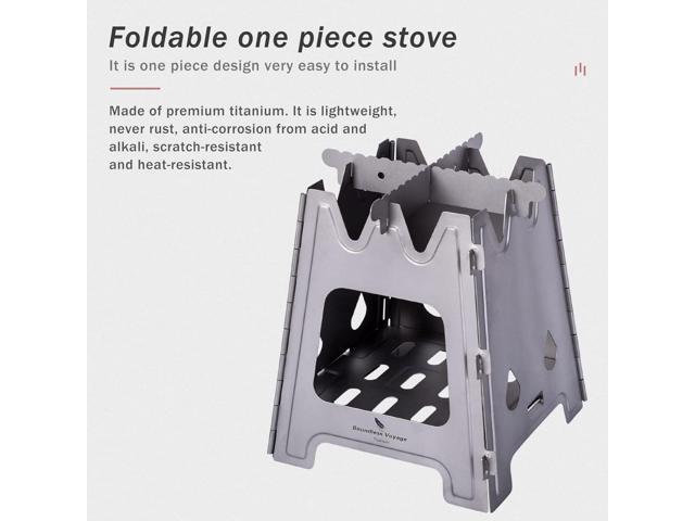 Boundless Voyage Outdoor Titanium Folding Wood Stove Camping Multi-Fuels Alcohol Stove Ultralight Backpacking Stove Fire irons