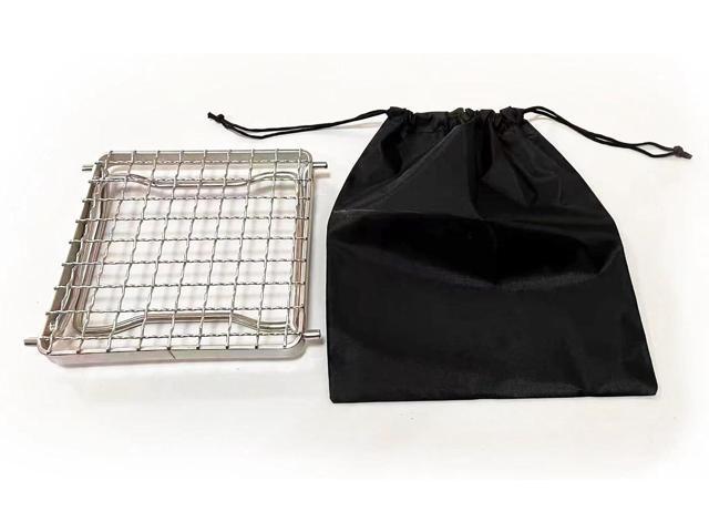 Camp Grill with Foldable Legs-304 Stainless Steel Grill Grate for Gas Stove-Ultralight mini Campfire Stand-Portable Grill Grid for...