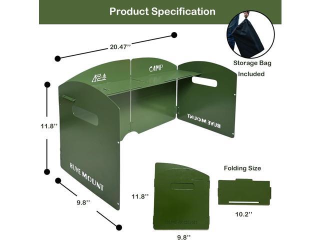 Stove Windscreen - Folding Camping Stove Windshield 4 Plates Stainless Steel Stove Windscreen with Shelf Board for Outdoor, Picnic, Backpacking and...