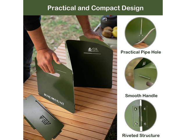 Stove Windscreen - Folding Camping Stove Windshield 4 Plates Stainless Steel Stove Windscreen with Shelf Board for Outdoor, Picnic, Backpacking and...